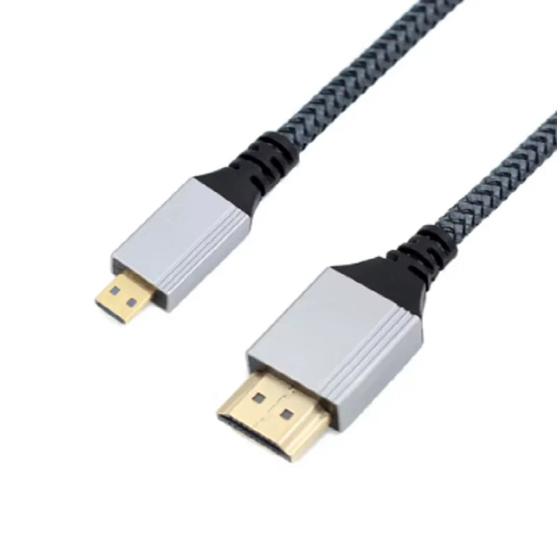 5m 3m 4k Micro HDMI Nylon Braid Cable HD 4K@60HZ V2.0 Compatible Micro MicroHDMI TO HDMI Extension Cable For Camera Projection Oasis Select