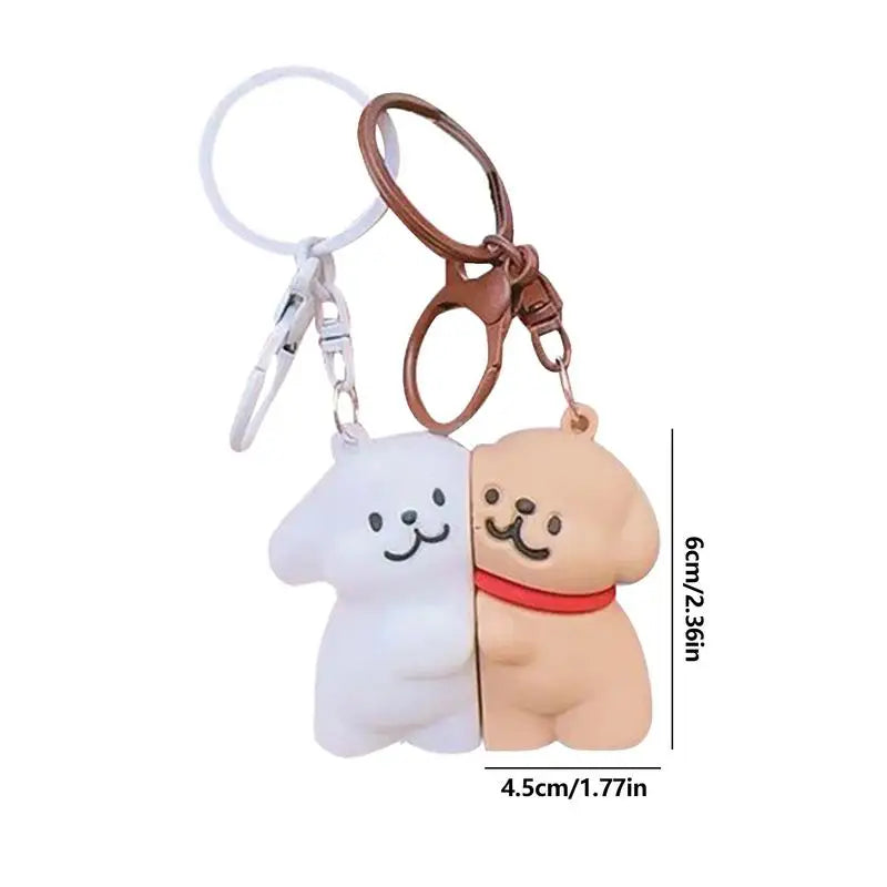 Puppy Keychain Magnetic Key Chain Cartoon Pendant Animal Keychain Dog Keychain Schoolbag Pendant Car Key Ring Bags Cute Widgets Oasis Select