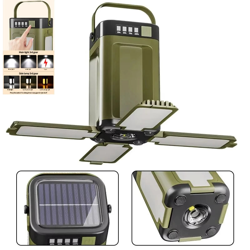 KDULIT Solar LED Camping Lantern – Power Bank Tent Light
