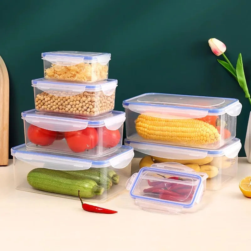 8pcs(4 Lids+4 Containers) Multi-Size Transparent Storage Containers with Tightly Sealed Lids - for Fruits, Vegetables, Pasta Oasis Select