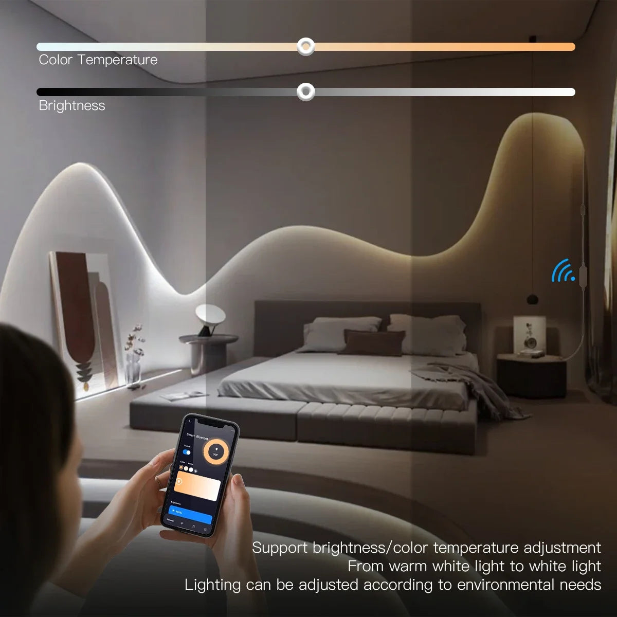 Smart Zigbee Tuya COB LED Strip Light 1-6PCS Kit Parallel Connection Wall Lamp for Multi-layer Cabinet Soundproof Panel Lighting Oasis Select