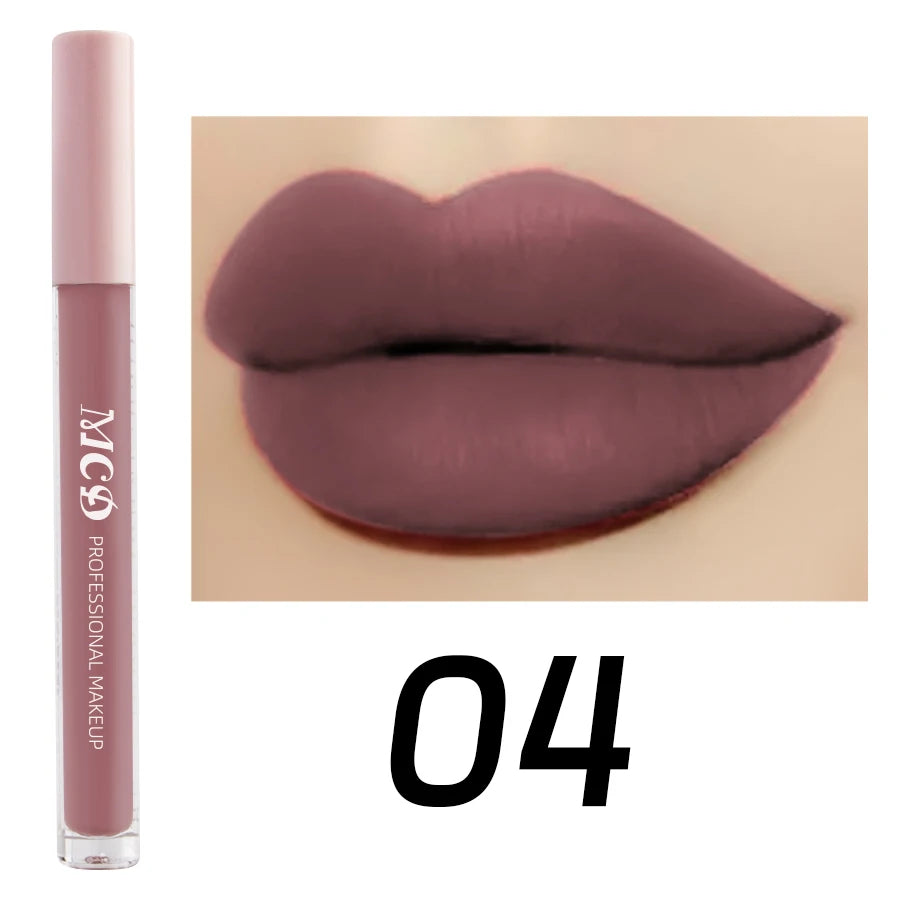 MCD Dark Brown Matte Velvet Liquid Lipstick – Waterproof Lip Gloss