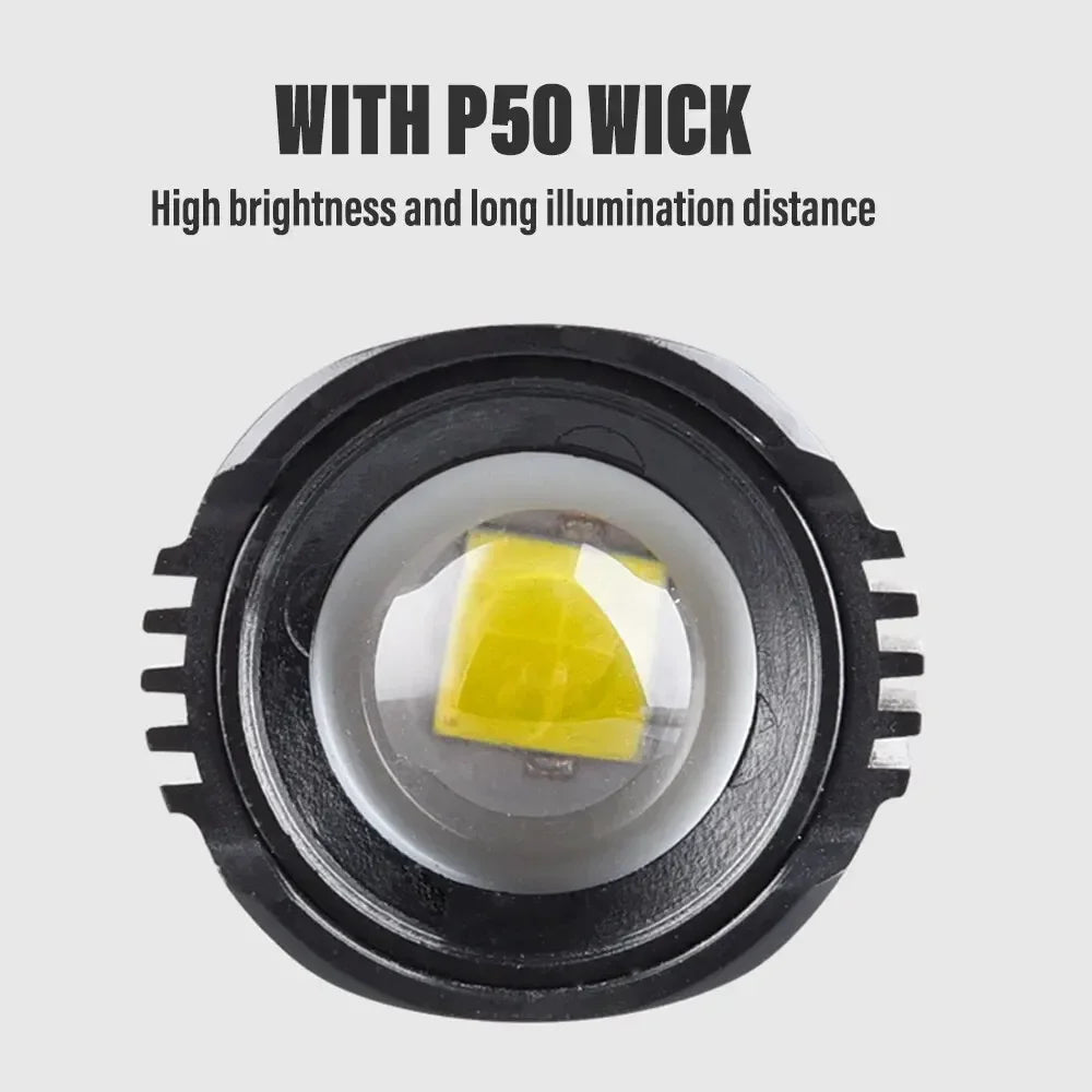 Super Bright LED Flashlight with P50 Beads Zoomable Rechargeable Torch 3 Lighting Modes Waterproof Outdoor Strong Lighting Lamp Oasis Select
