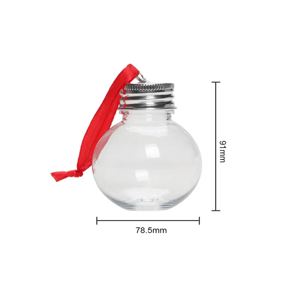 Christmas Fillable Wine Tree Ornaments Water Bottle Light Bulbs Jingle Bells Christmas Tree Shape Plastic Transparent Balls Oasis Select 250ml