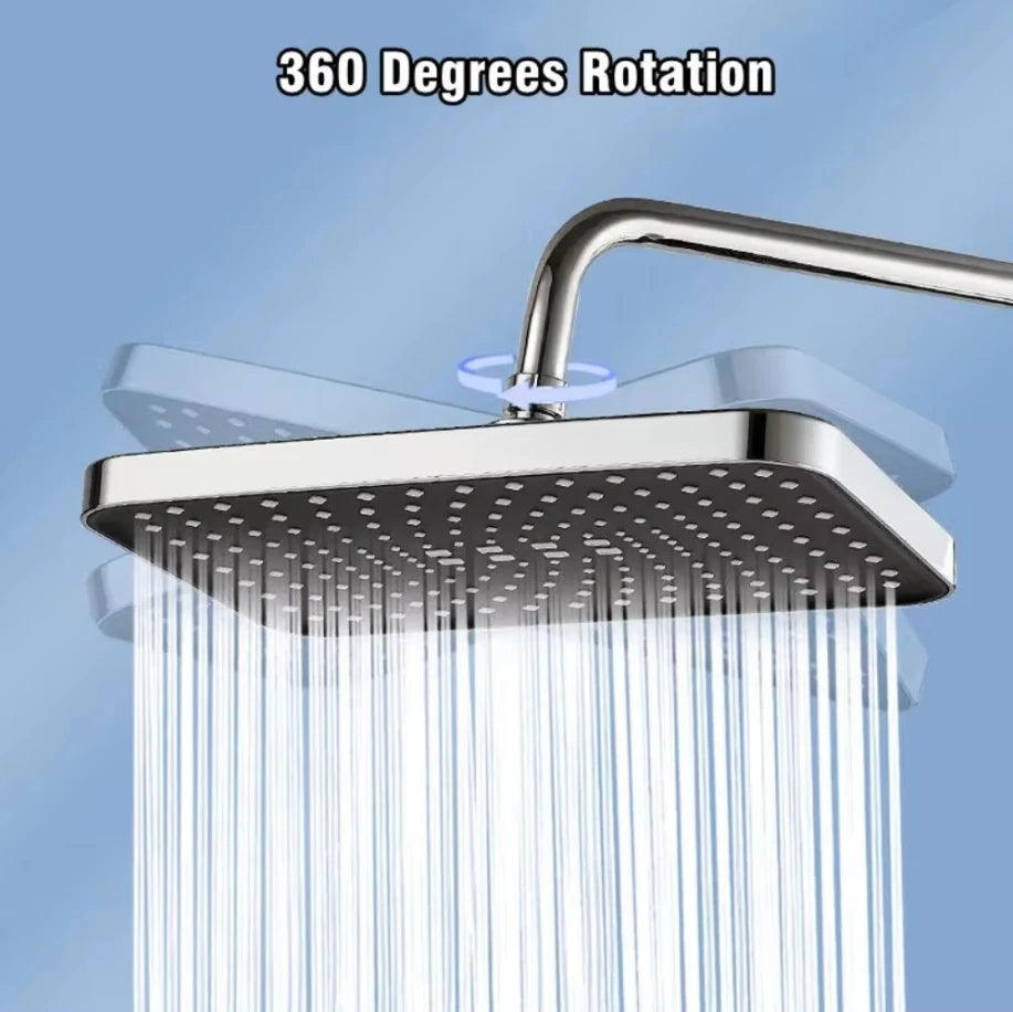 Top spray showerhead 30cm Large Size High Pressure Overhead Rain Large Flow Booster Rain Shower Head 360° Rotation Water Saving Oasis Select