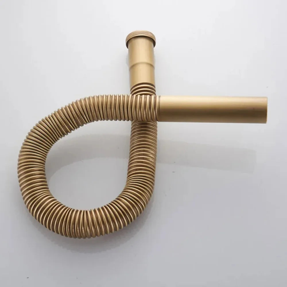 Brass Hose Siphon Flexible Sink Drain Bathroom Kitchen Basin Water Tube Pipe DN30 Sink Waste Set Bathtub Accessories Oasis Select