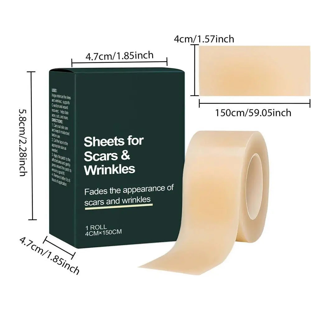 4cmx150cm 1Roll Silicone Scar Sheet Painless Scar Repair Tape Removal Strip For Surgery Burn Acne Roll Effective Scar Oasis Select 1 roll China Mainland