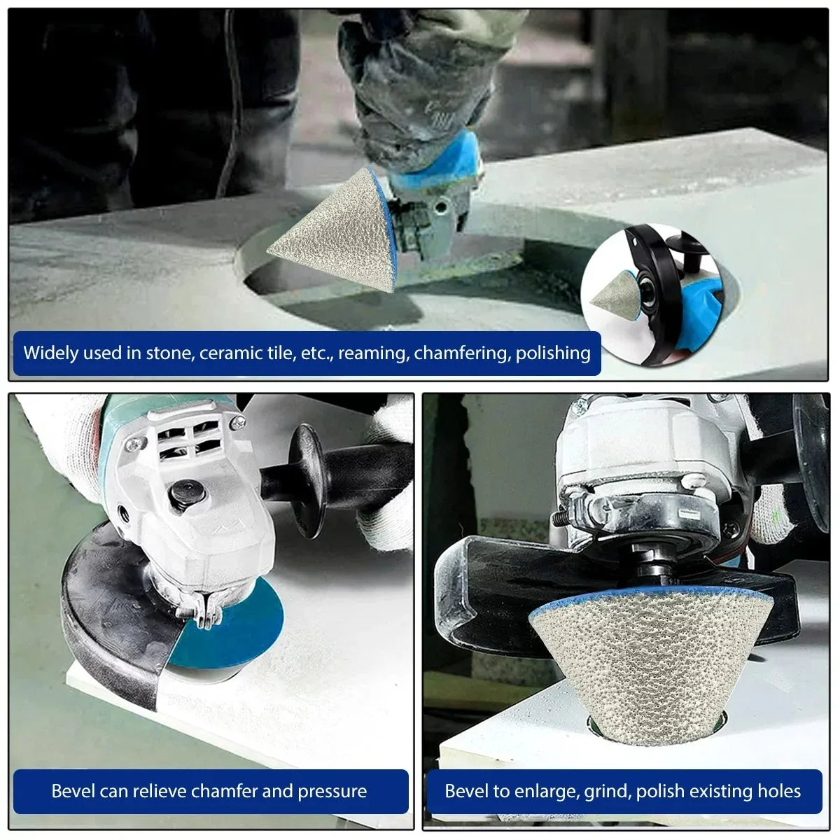 M14 Diamond Chamfer Bits Dia35-75mm Milling Tile Cutter Marble Concrete Hole Saw Masonry Drilling Crowns Construction Job Tools Oasis Select