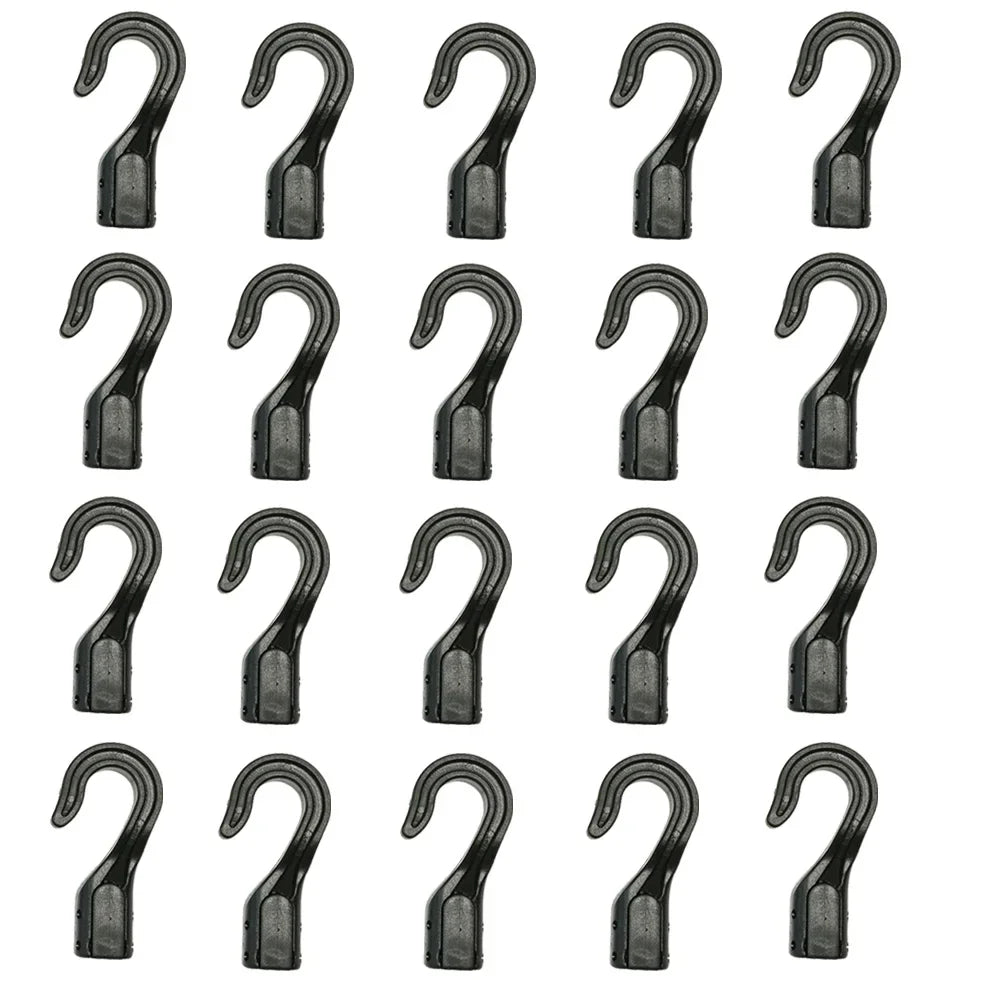 10 20PC Open End Cord Hooks Snap Boat Kayak Motorcycle rope Buckle camping tent hook For Bungee Shock Elastic Bungee Cord Straps Oasis Select