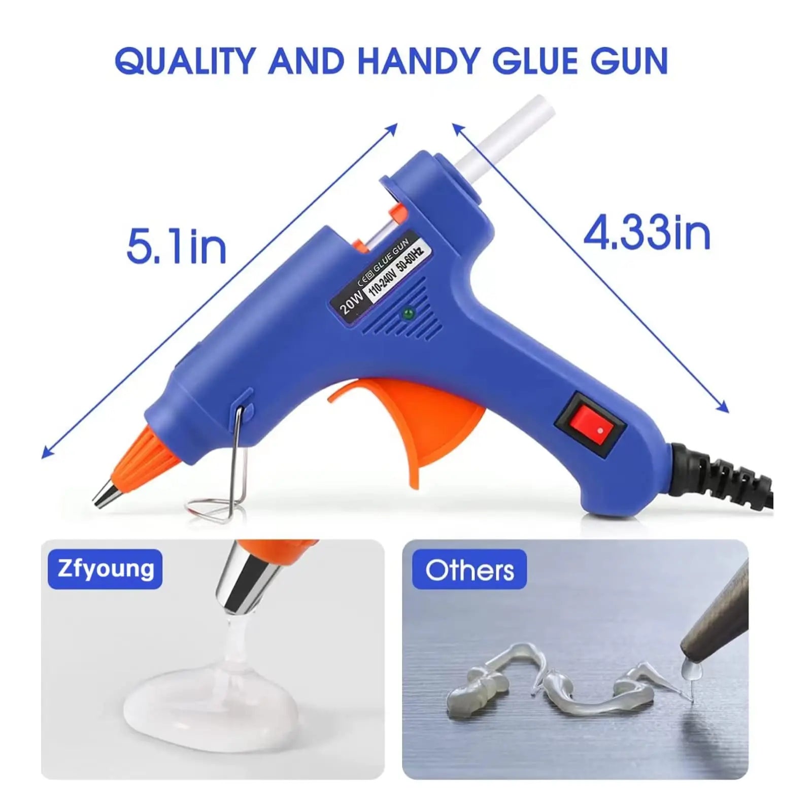 DIY Hot Melt Gun for Children 7mm Caliber Handheld Sealing Glue Gun Household Craft Tool Oasis Select