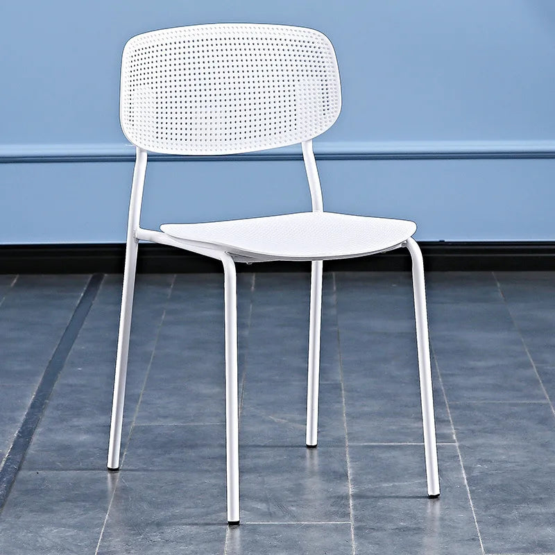 Plastic dining chair household leisure chair cafe table and chair creative backrest stool simple milk tea shop negotiation chair Oasis Select White 2 pieces