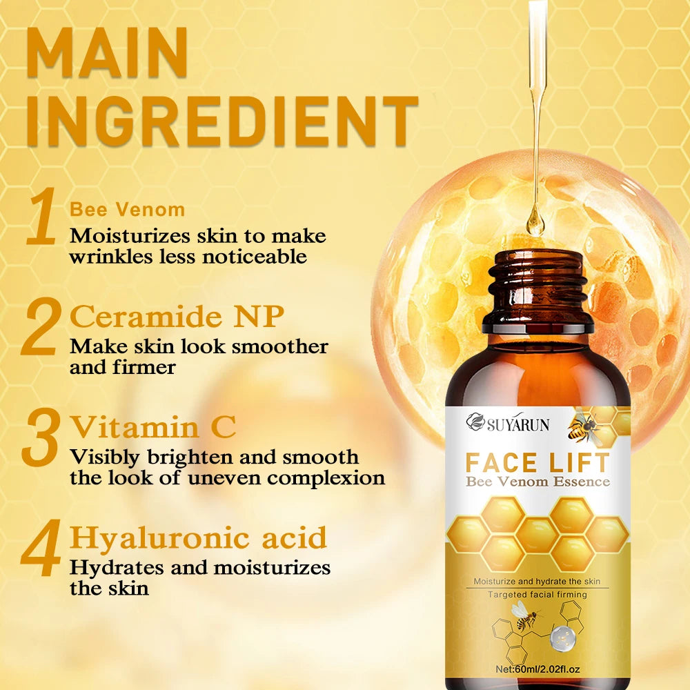 Bee Venom Anti-Wrinkle Essence Anti-Aging Polypeptide hyaluronic acid Essence Repair Moisturizing Firming Facial Skin Essence Oasis Select