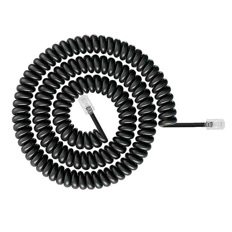 0.5-3m Phone Cord Landline Uncoiled Coiled Landline Telephone Handset RJ11 RJ9 Cord Line Cable RJ9 4P4C Telephone Cable Oasis Select Black 0.5-3m