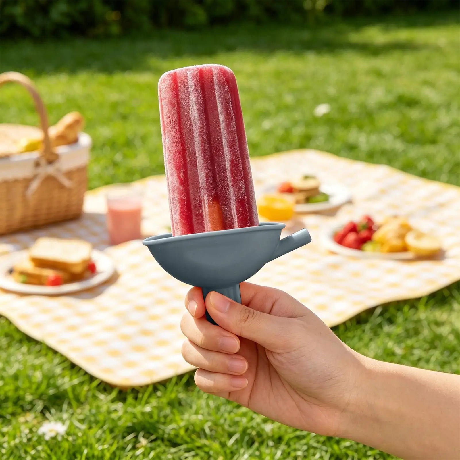 Portable Drip Proof Ice Cream Holder Lightweight Ice Pop Protectors Ice Cream Bracket Cartoon Style Anti-drip Tray Holder Oasis Select