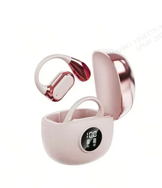 Original TWS clip-on sports headphones fasion comfortable headset music deep bass hanging Earbuds Apply to smartphones Oasis Select pink