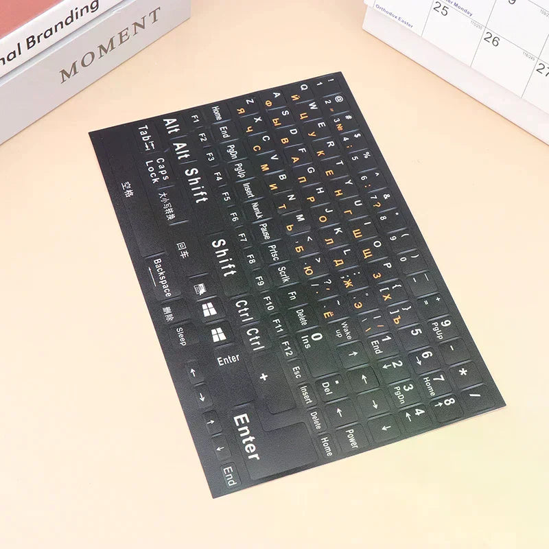 1Pc Full Size Russian Keyboard Stickers Letter Alphabet Layout Sticker Key Stickers For Laptop Desktop PC Keyboard Cover Oasis Select