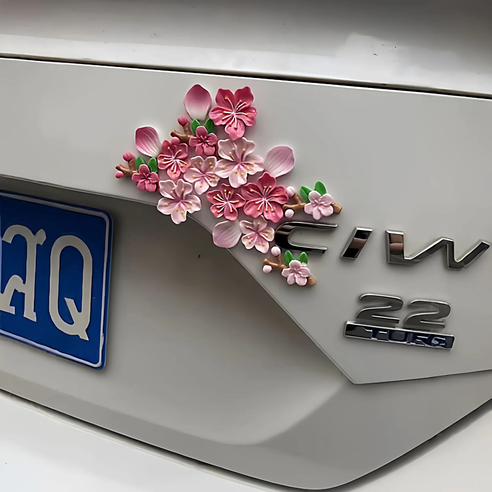 3D cherry blossom car sticker covers scratches, new car rear decoration ornament, electric car DIY decoration sticker Oasis Select