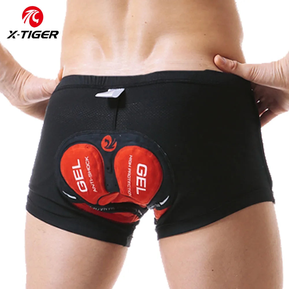 X-Tiger Cycling Shorts Breathable Mesh Shockproof Cycling Underwear 5D Pro Thickened Gel Pad Cycling Shorts Oasis Select Red XXXL