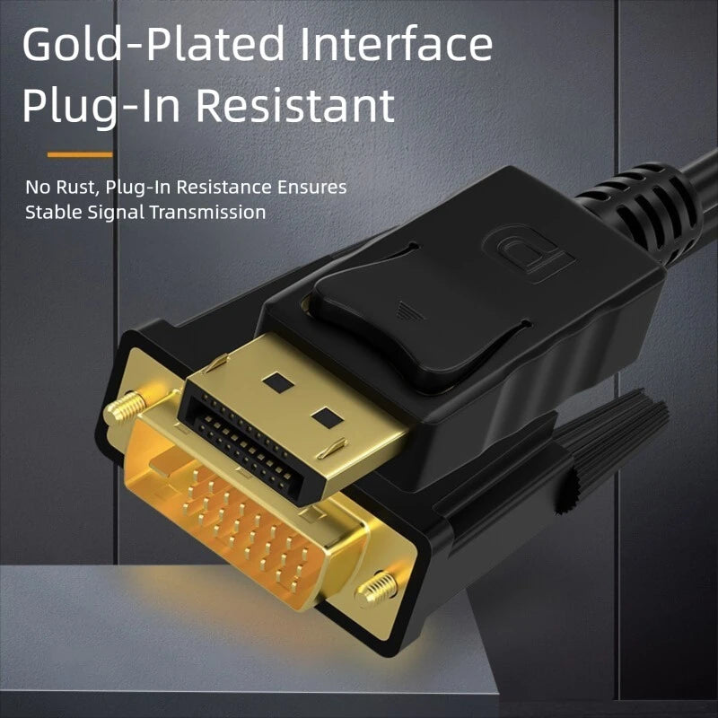 DisplayPort DP to DVI Adapter Connecto Cable Conversion Line 1.8M FHD 1920*1080P For Desktop Laptop PC TV Monitor Projector Oasis Select