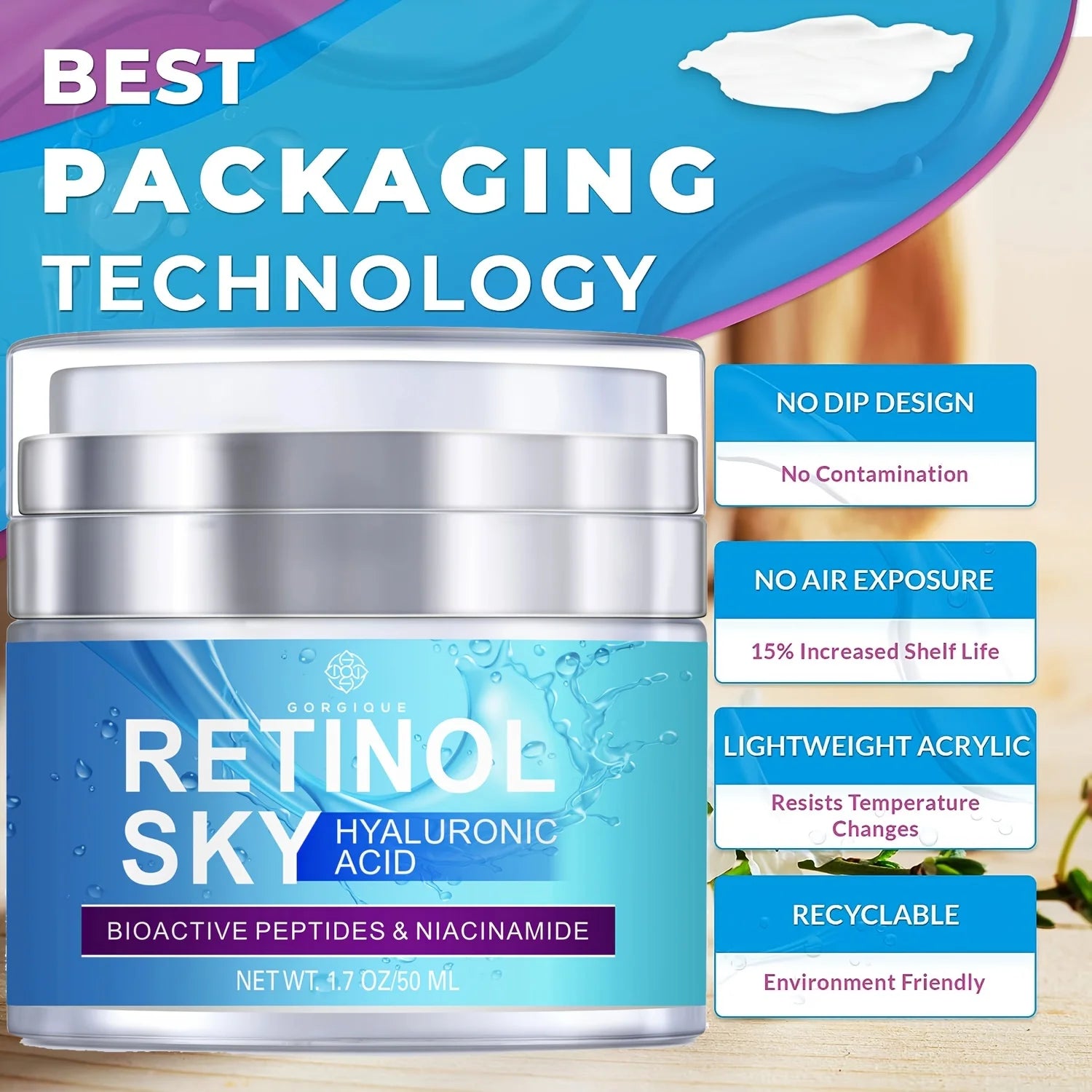 GORGIQUE Sky Night Cream – Hyaluronic Acid & Niacinamide 50ml