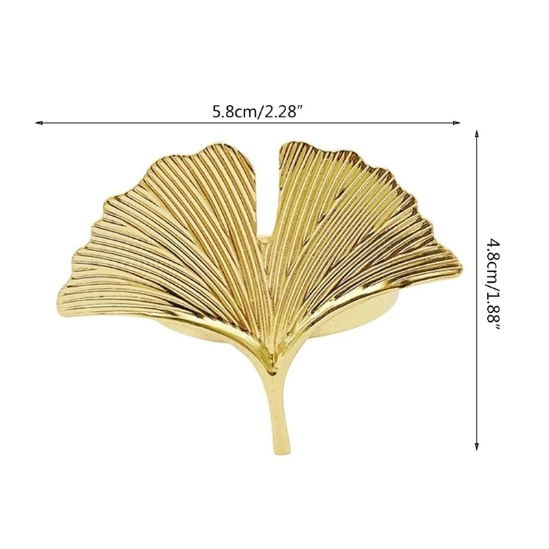 3pcs Ginkgo Leaves Napkin Ring Buckle Holders for Wedding Party Thanksgiving Celebrate Festival Dinner Table Decoration Oasis Select