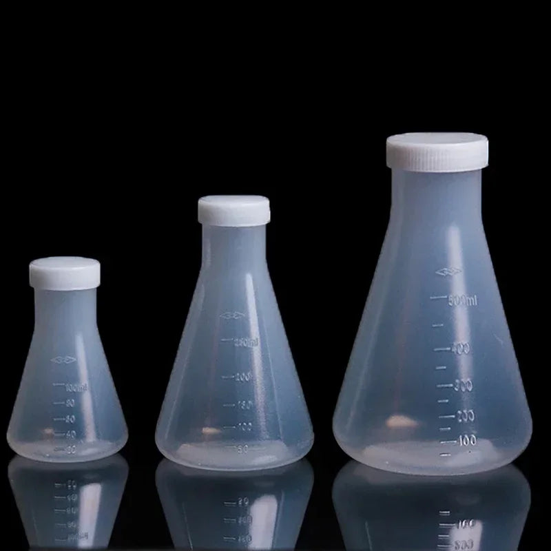 50ml To 1000ml Lab Plastic Erlenmeyer Flask Conical Container Bottle With Screw Cap For Laboratory Experiment Oasis Select