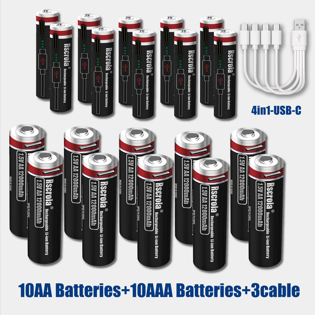 Li-ion AAA and AA Rechargeable Batteries USB Lithium-ion 3400mWh 12000mAh 1.5V AA Rechargeable Batteries+ 8000mAh 1.5V AAA Batte Oasis Select 10AA 10AAA 1.5V China Mainland