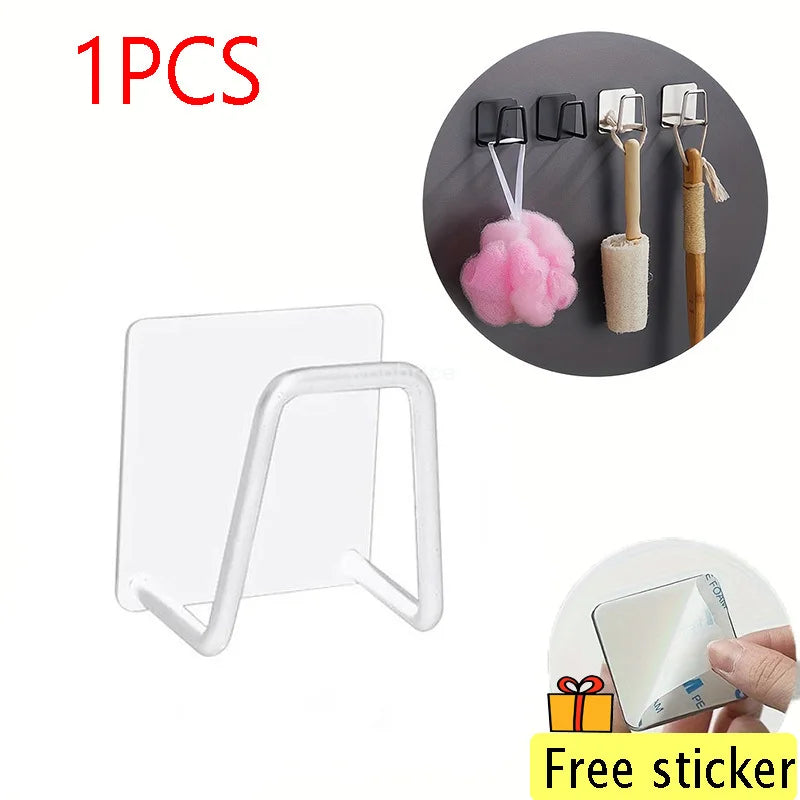 Kitchen Stainless Steel Sink Shelf Sponges Holders Adhesive Drain Drying Rack Wall Hooks Accessories Storage Organizer Oasis Select 1PCS-white