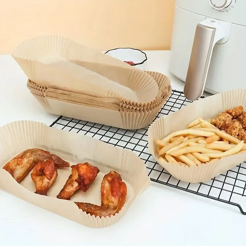 50/100pcs Disposable Air Fryer Paper Non-Stick Kitchen Baking Airfryer Mat Oilproof Micro-wave Barbecue Pad Baking Paper Oasis Select