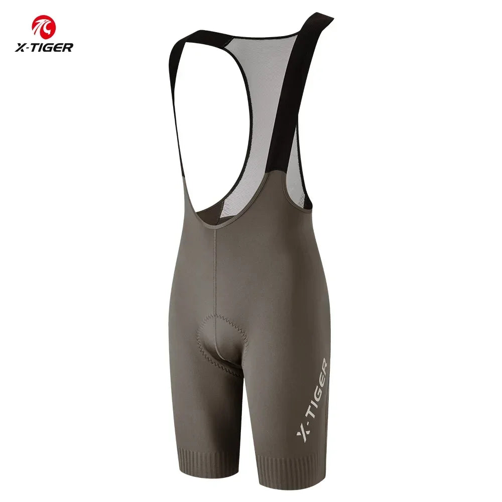 X-TIGER Men's Cycling Bib Shorts 120 Density Padded Professional Cycling Bib Pants MTB Road 8 Hours Long Distance Bicycle Shorts Oasis Select Grey Asian-XL