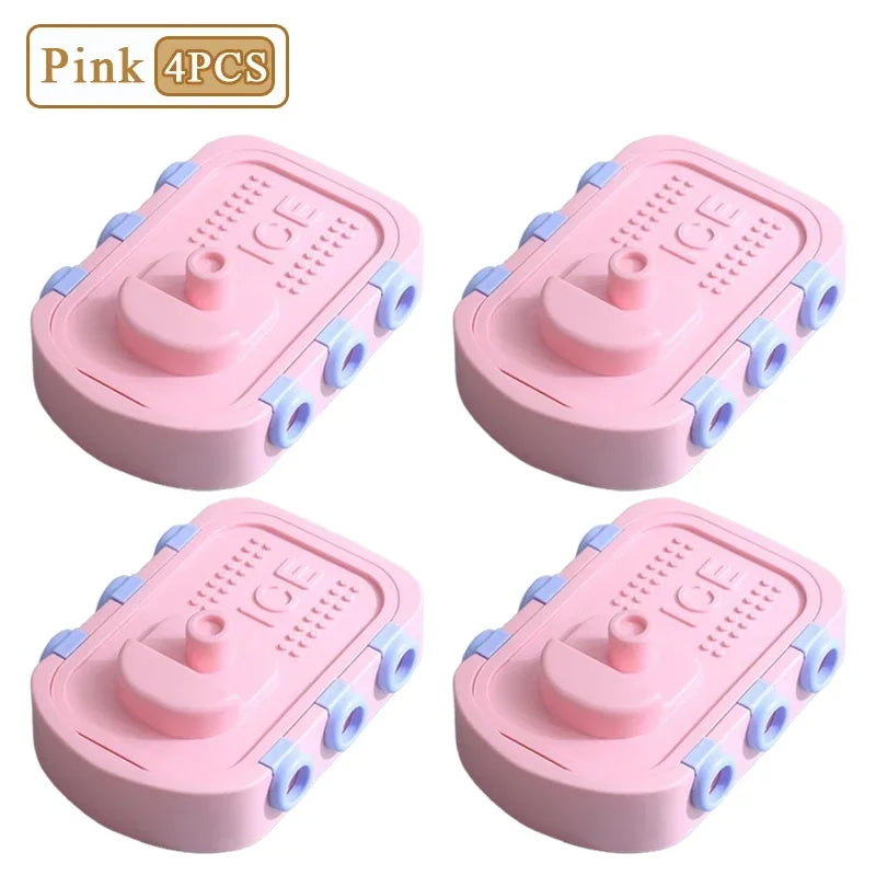 1/2/4PCS Small Boat Minivan Silicone Ice Mold DIY Children Homemade Ice Cream Mold Ice Cream Ice Lattice Making Ice Box Oasis Select Pink-4PCS
