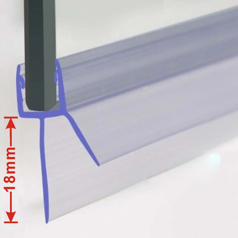 Bath Shower Screen Door Seal Strip PVC Shower Frameless Glass Door Gap Glue-free Waterproof Strips Shower Room Window Seal Strip Oasis Select 18mm 2pcs 40cm For 4-6mm glass