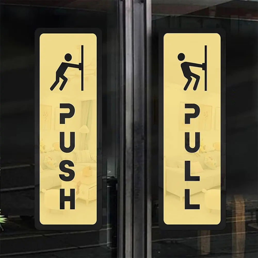 3D Acrylic Push Pull Door Sign Sticker | Self-Adhesive
