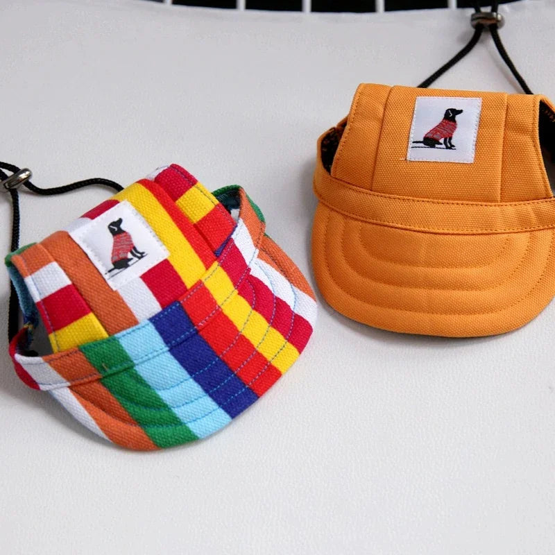 Dog Baseball Cap Hat with Neck Strap Adjustable Comfortable Ear Holes for Small Medium Large Dogs in Ourdoor Sun Protection Oasis Select