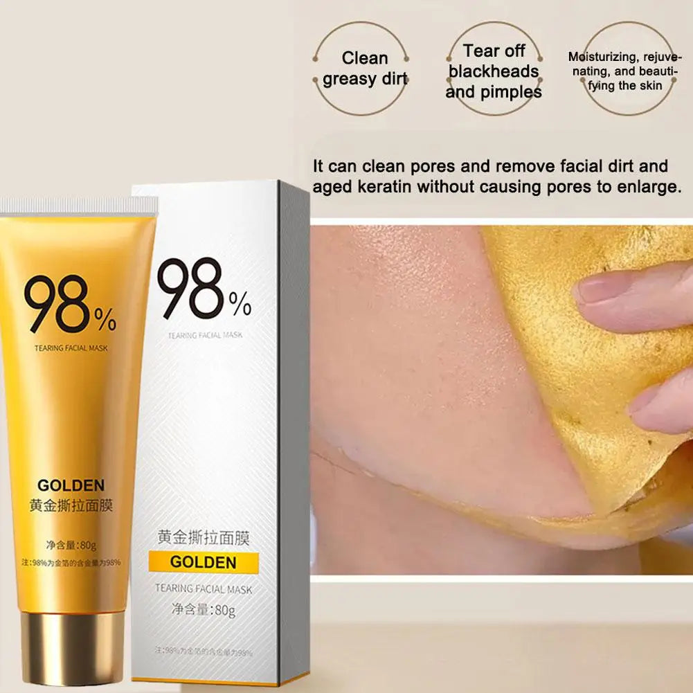 Gold Peel Off Mask Gold Collagen Facial Mask Moisturizing Exfoliating Remove Blackheads Acne Oil-Control Shrink Pores Skin Care Oasis Select