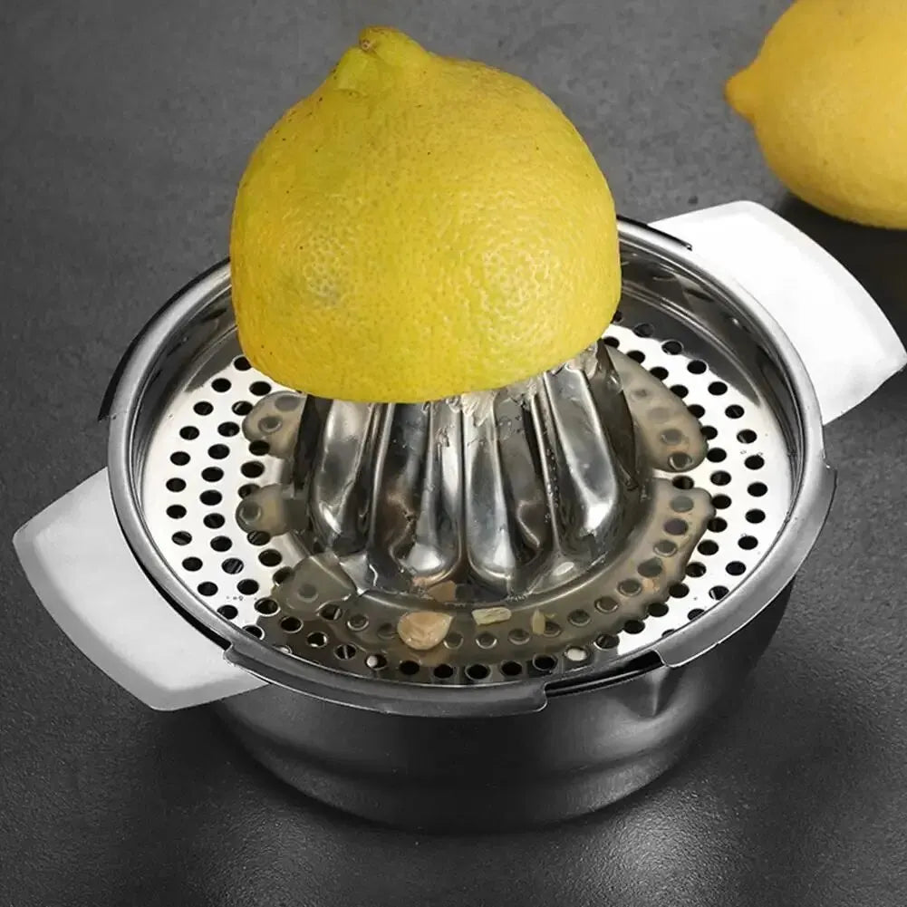 1pc Portable Stainless Steel Lemon Squeezer and Juicer with Bowl Container - Easy to Use and Convenient for Oranges, Lemons Oasis Select