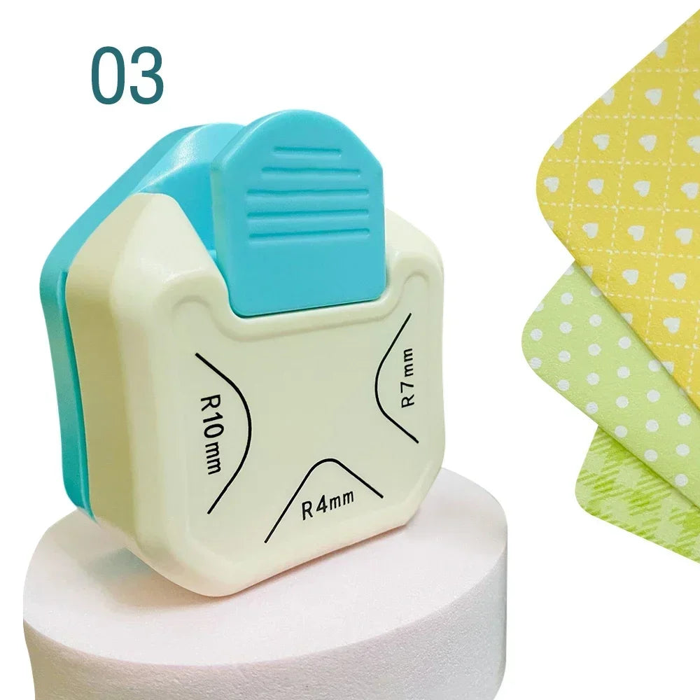 Corner Rounder Mini Corner Trimmer Round Corner DIY Paper Card Photo Planner Cutting Supplies 3 Way Punch Board Photo Cutter Oasis Select blue D