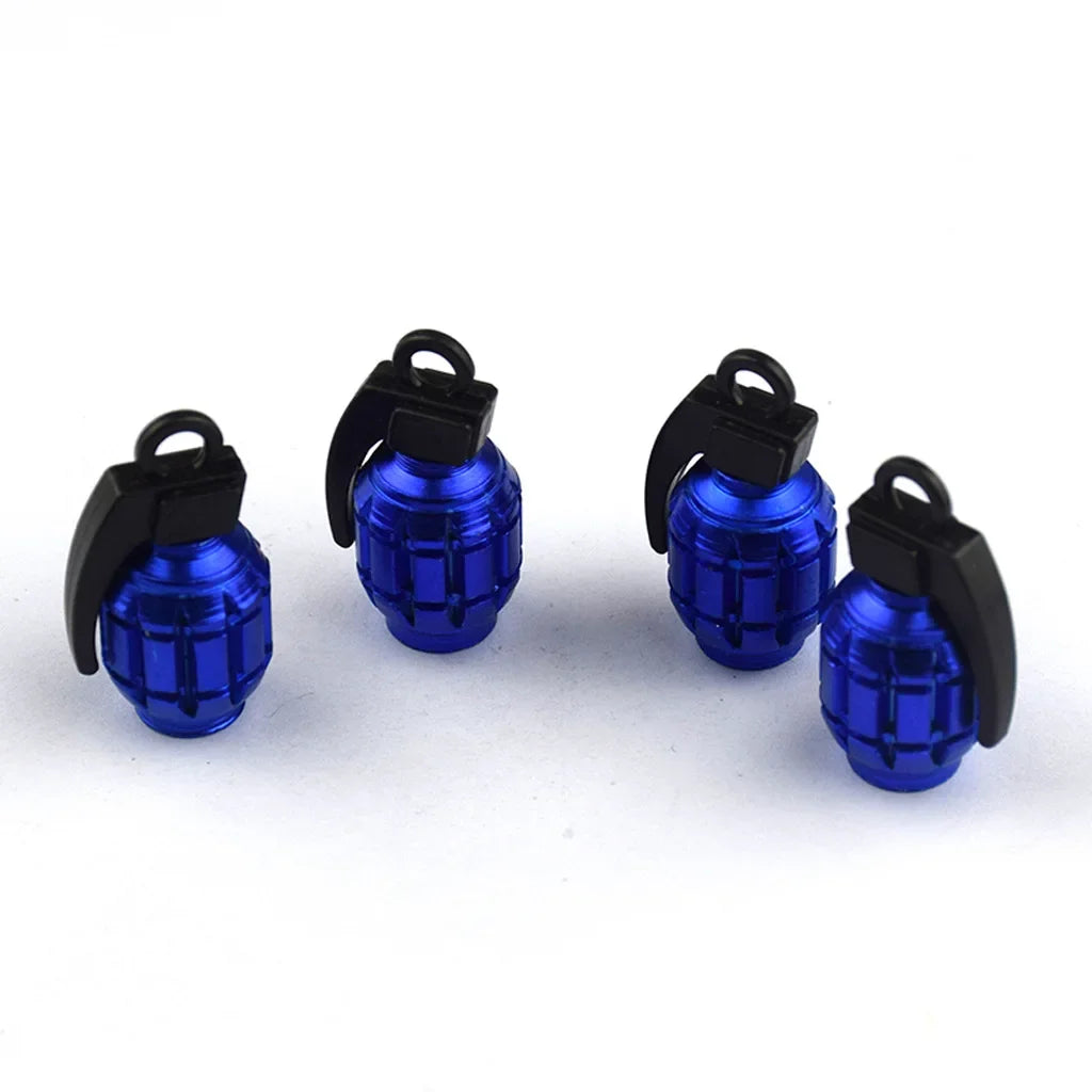 4pcs Car Tire Valve Cap Aluminum Grenade Tyre Valve Stems Cover Air Dust Caps Tire Valve Truck Bike Wheel Rim Valve Stem Caps Oasis Select 4pcs 3