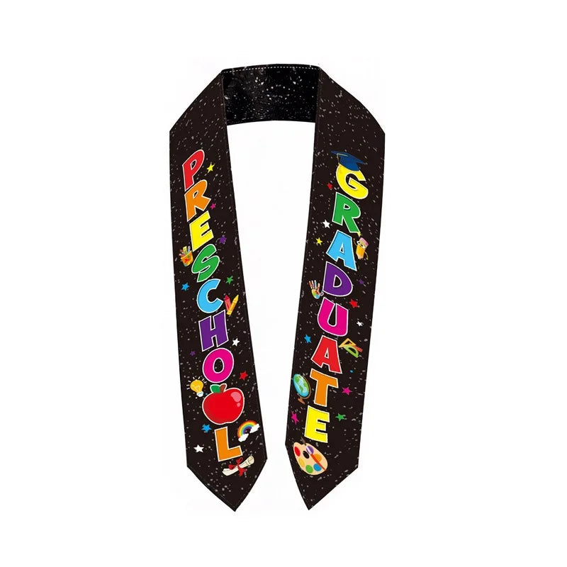 Kindergarten Graduation Stole Shiny Graduation Party Decorations Kids Graduation Sash Unisex For Class Photos Party Decorations Oasis Select Black