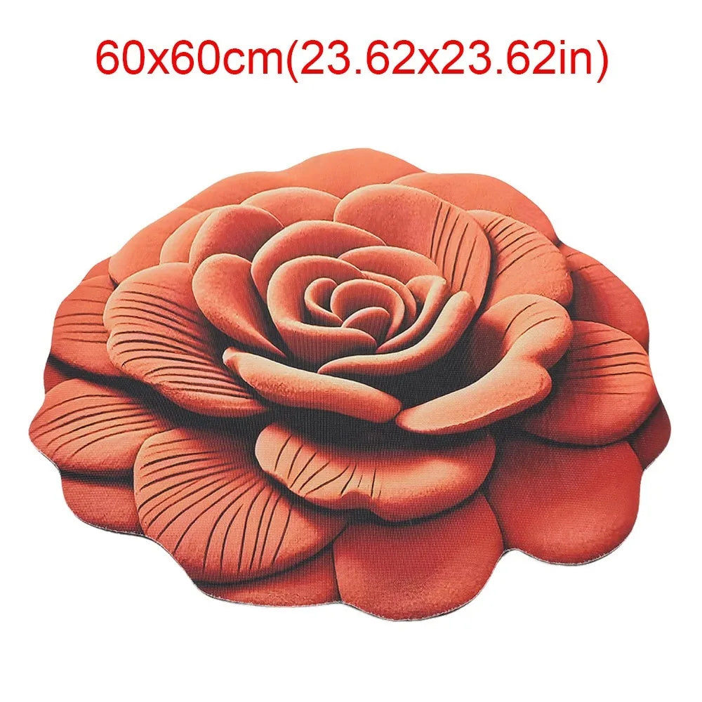 Peony Flower Shaped Non-Slip Floor Mat | Soft Absorbent Rug