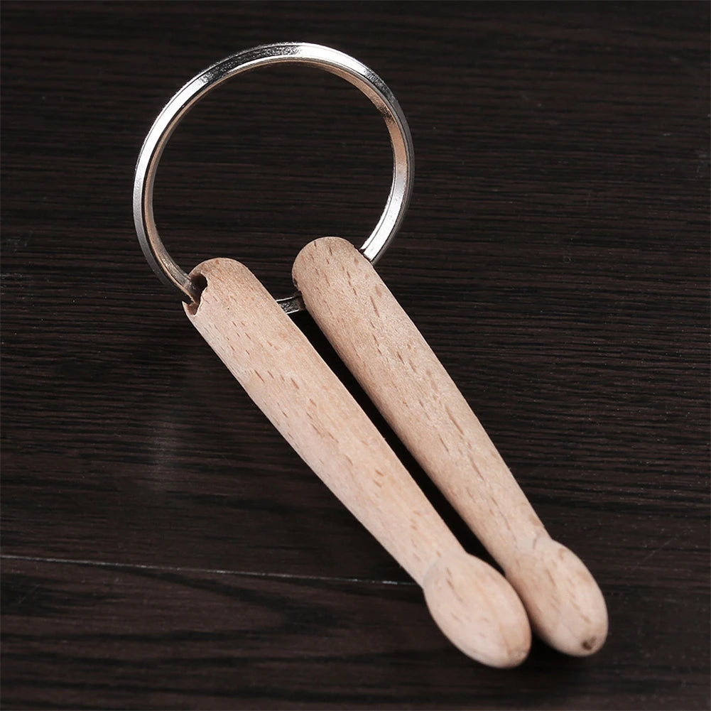 Small Drum Sticks Keychain Wood Drumsticks Percussion Key Ring Fashion Accessorie Oasis Select A