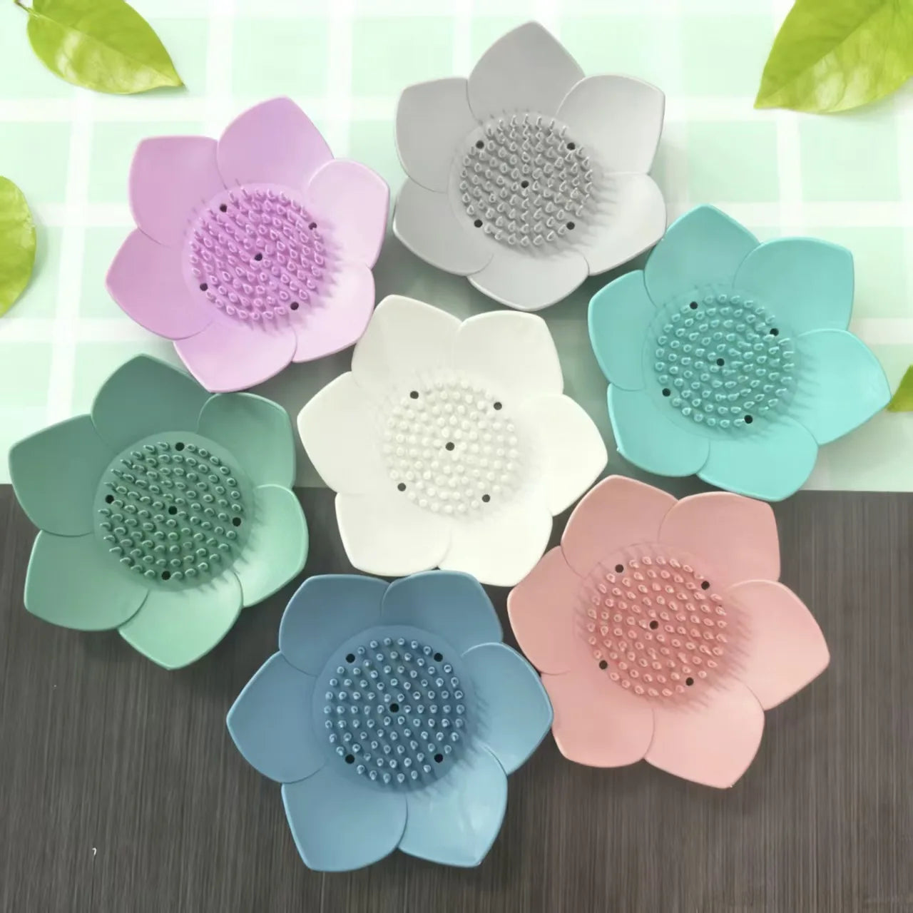 Lotus Silicone Soap Dish with Drainage | Eco-Friendly Holder
