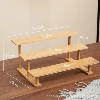 3-Layer Bamboo Desktop Shelf | Plant & Décor Storage Rack