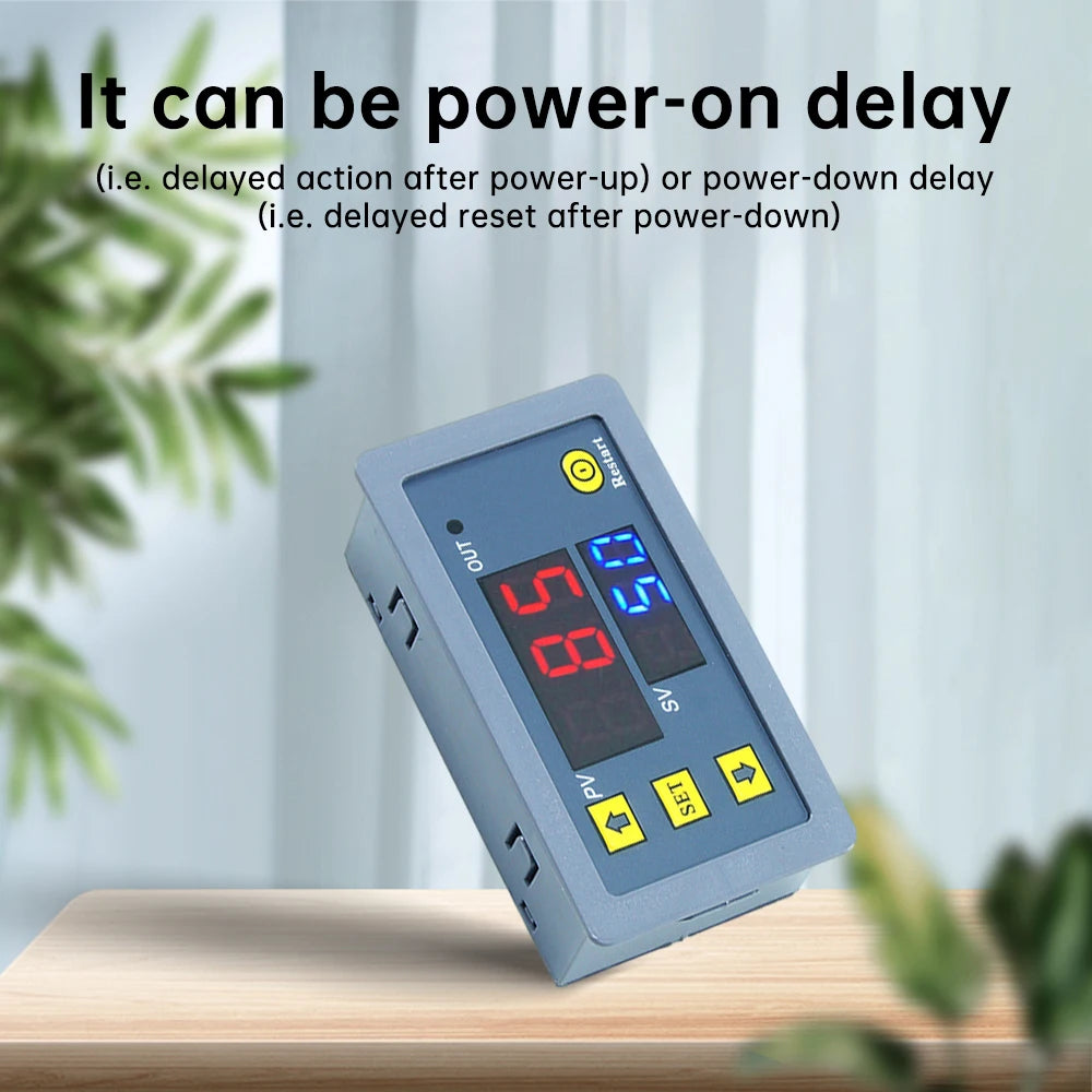 AC 110V 220V DC 12V DC24V Time Delay Relay LED Display Cycle Timer Switch Adjustable Timing Delay Relay Time Power Suppy T3230 Oasis Select