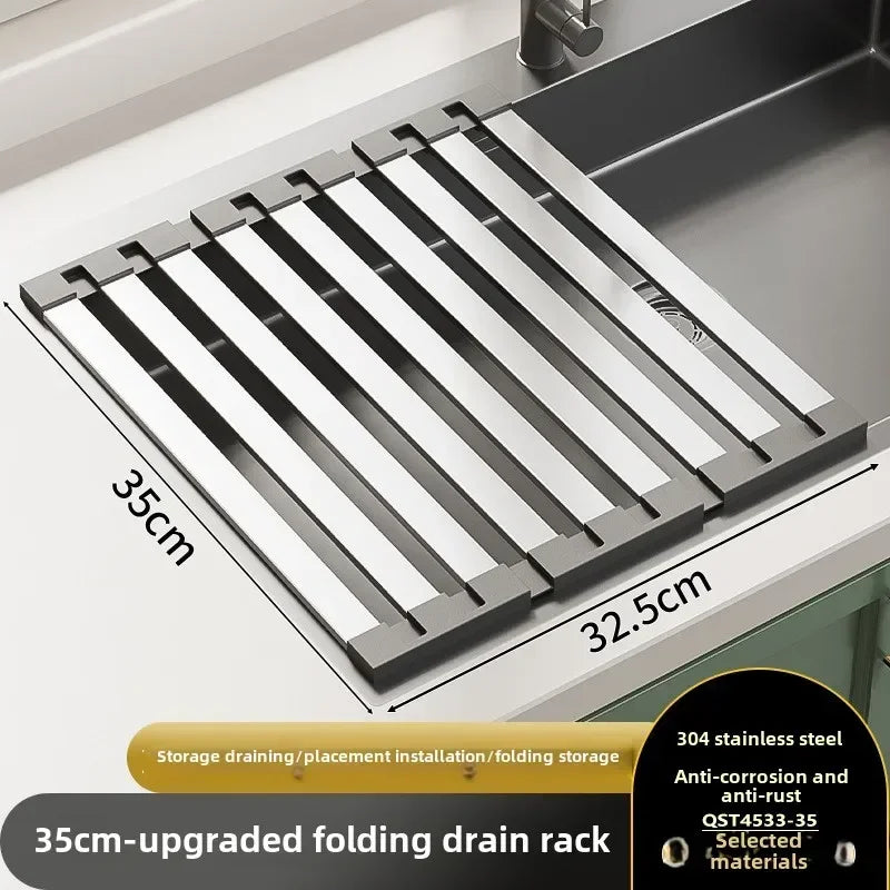 Foldable Over-Sink Dish Drying Rack – 304 Stainless Steel Sink Drying Rack Oasis Select 35x32.5cm 1-tier