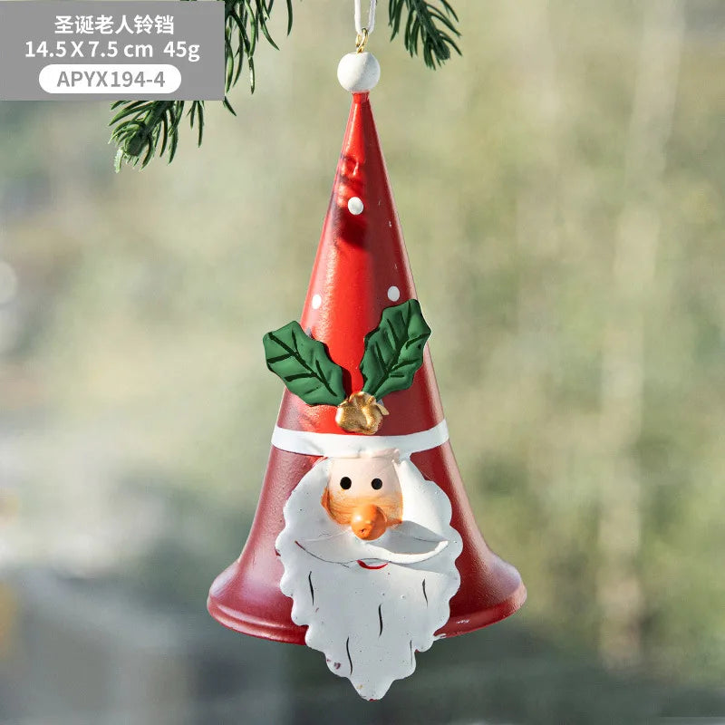 Christmas Door Car Decoration Christmas Tree Red Velvet Bow Bell Small Pendant Decoration Props Oasis Select 13