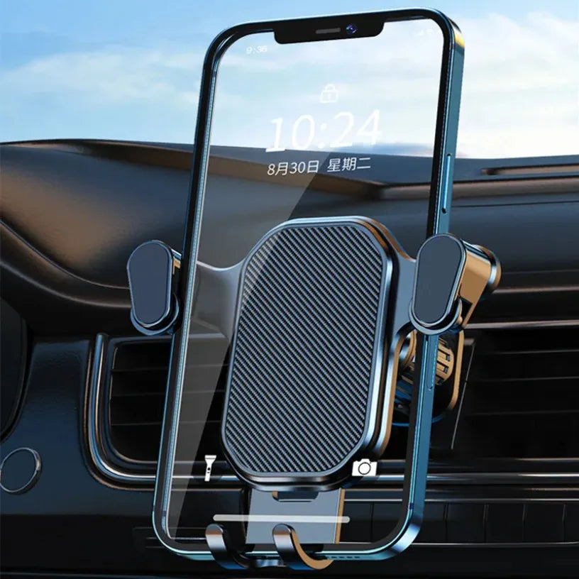 Car Phone Holder Mobile Cell Phone Stand Portable Smartphone Mount Air Outlet Gravity Support in Car For iPhone 16-11 Samsung Oasis Select