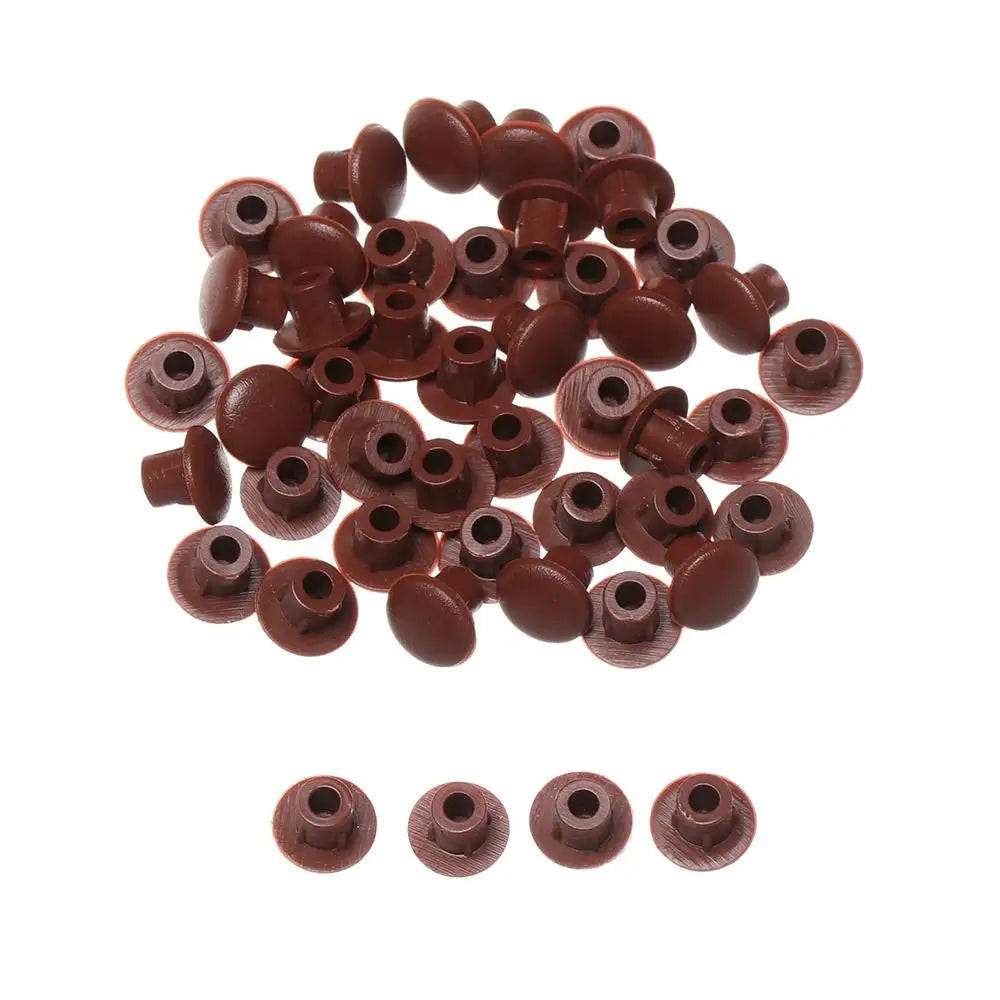 50Pcs Practical Exterior Hole Ornament Hardware Screw Decor Furniture Hole Covers Protective Cap Dust Plug Stopper Oasis Select 5mm-red brown