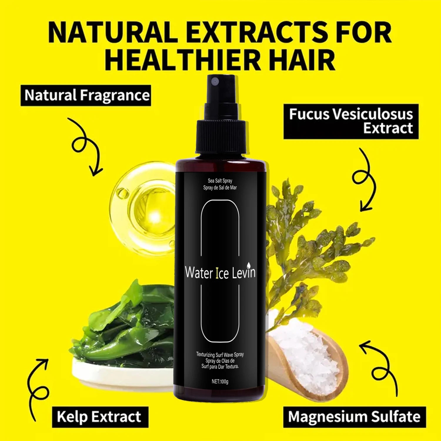 Beach Wave Spray – Kelp & Magnesium Sulfate Hair Texturizer Hair Wave Spray Oasis Select