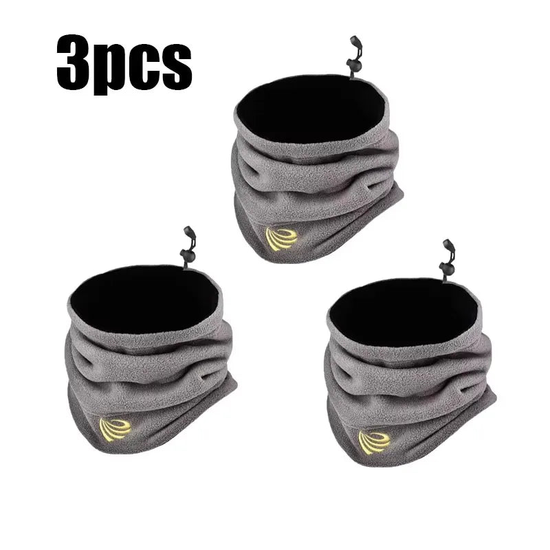 2/3pcs Winter Camping Fleece Neck Gaiter Ski Tube Scarf Snowboard Half Face Mask Face Cover For Men & Women Outdoor Cold Oasis Select 3pcs-Gray